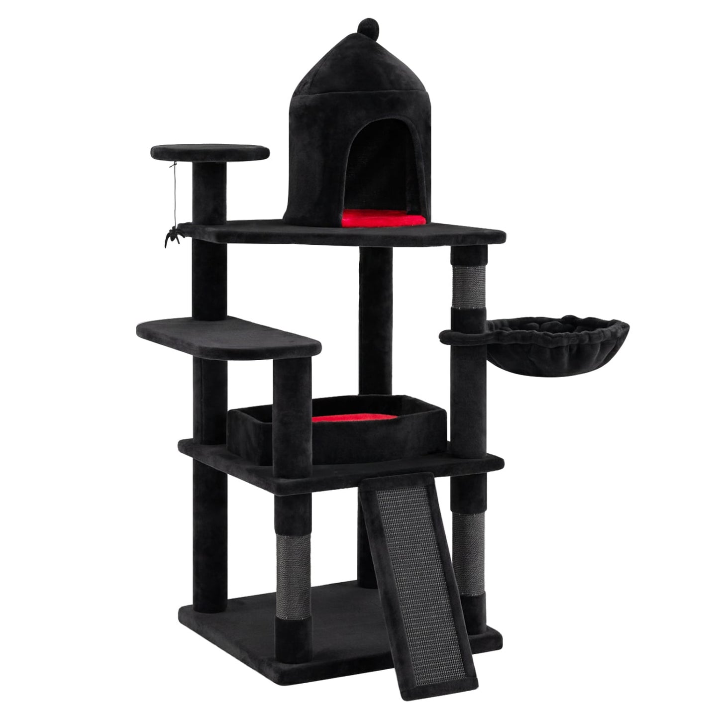 50 Inch Gothic Multi-Level Cat Tree With House