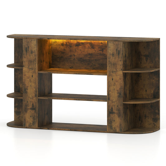 TV Stand for 55" TV with RGB Lights, Adjustable Shelf, Rustic Brown Entertainment Centers & TV Stands Rustic Brown at Gallery Canada