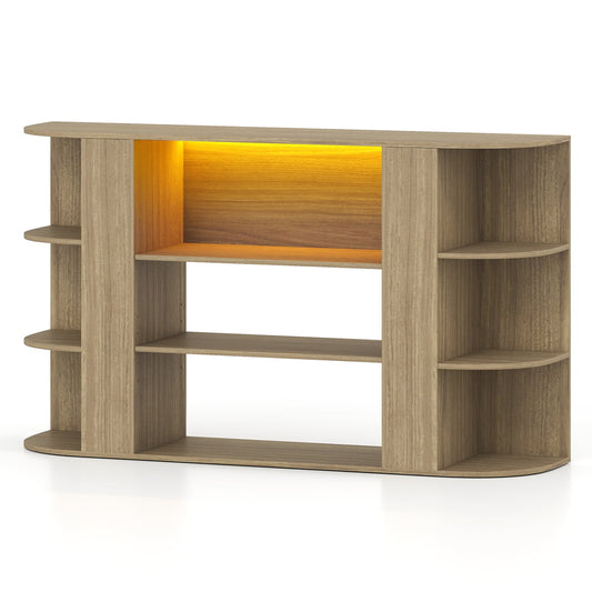 50 Inch TV Stand for 55 Inch TV, RGB Lights, Brown Entertainment Centers & TV Stands Brown at Gallery Canada