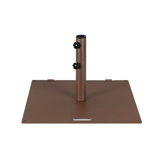 24 Inch Square Patio Umbrella Base, 50 LBS Weighted, Brown Outdoor Umbrella Bases Brown at Gallery Canada