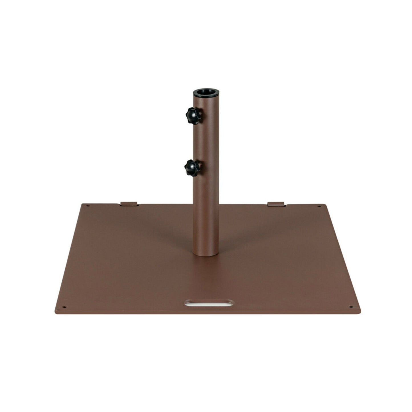 24 Inch Square Patio Umbrella Base, 50 LBS Weighted, Brown Outdoor Umbrella Bases Brown at Gallery Canada