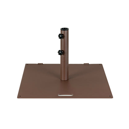 24 Inch Square Patio Umbrella Base, 50 LBS Weighted, Brown Outdoor Umbrella Bases Brown at Gallery Canada