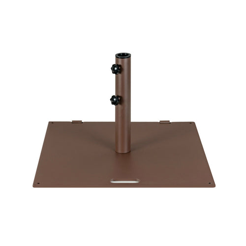 24 Inch Square Patio Umbrella Base, 50 LBS Weighted, Brown