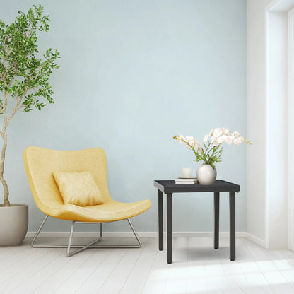 Outdoor Side Table, Patio End Table with Umbrella Hole, Steel Frame, Black Patio Side Tables at Gallery Canada