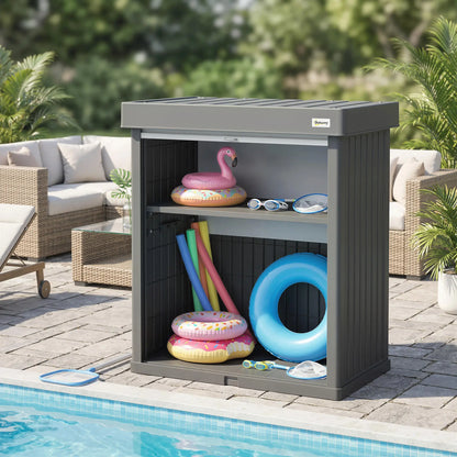 82 Gallon Outdoor Storage Box, Splash Resistant, UV Resistant, Grey Patio Storage Boxes at Gallery Canada