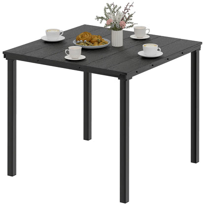 Outdoor Dining Table For 4, Square HDPE Patio Table With Metal Legs, Black Patio Dining Tables at Gallery Canada