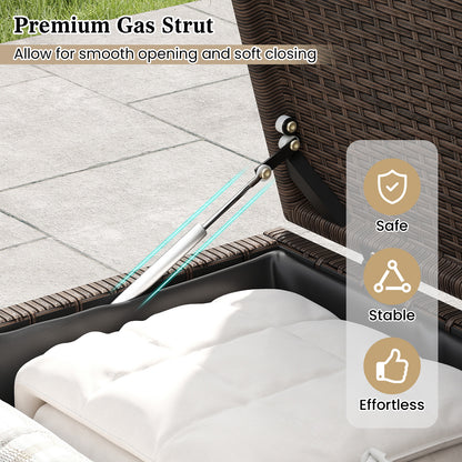 PE Rattan Storage Bin with Waterproof Liner for Patio Cushions, Brown Sheds & Outdoor Storage at Gallery Canada