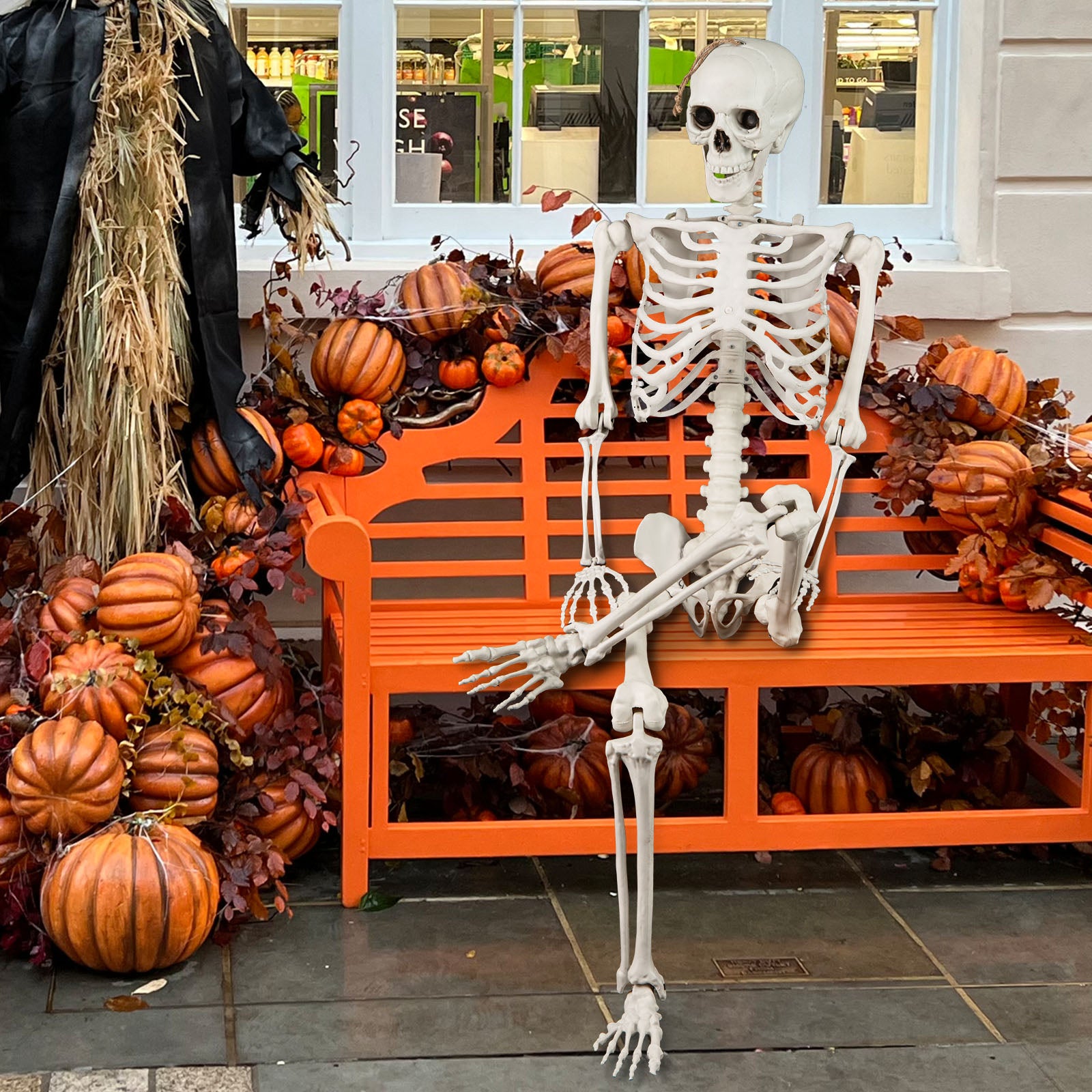 5.4 FT Life Size Large Halloween Skeleton Decoration, White Halloween at Gallery Canada