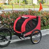 Dog Bike, Trailer Pet Cart, Bicycle Wagon, Travel Cargo, Carrier Attachment with Hitch, Foldable for Travelling, Red Dog Bike Trailers & Strollers at Gallery Canada