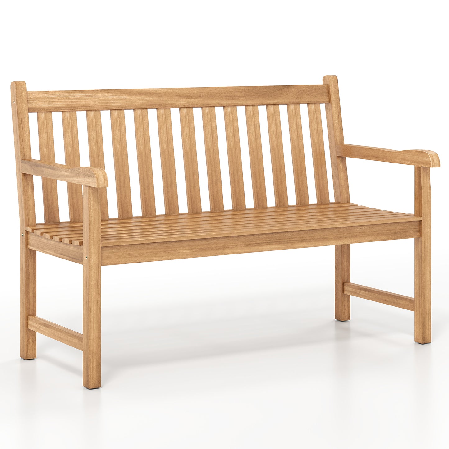 51 Inch Teak Outdoor Porch Bench, 3-Seat Solid Wood Garden Patio Bench Outdoor Benches at Gallery Canada