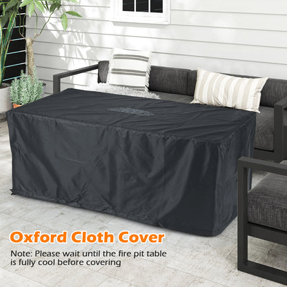 51 Inch Propane Fire Pit Table with Removable Lid, Black Fire Pit Tables at Gallery Canada