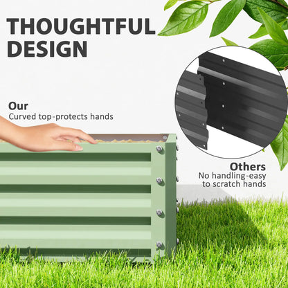 4' X 4' X 1' Raised Garden Bed, Galvanized Steel Planter, Light Green, Light Green Galvanized Planter Boxes at Gallery Canada