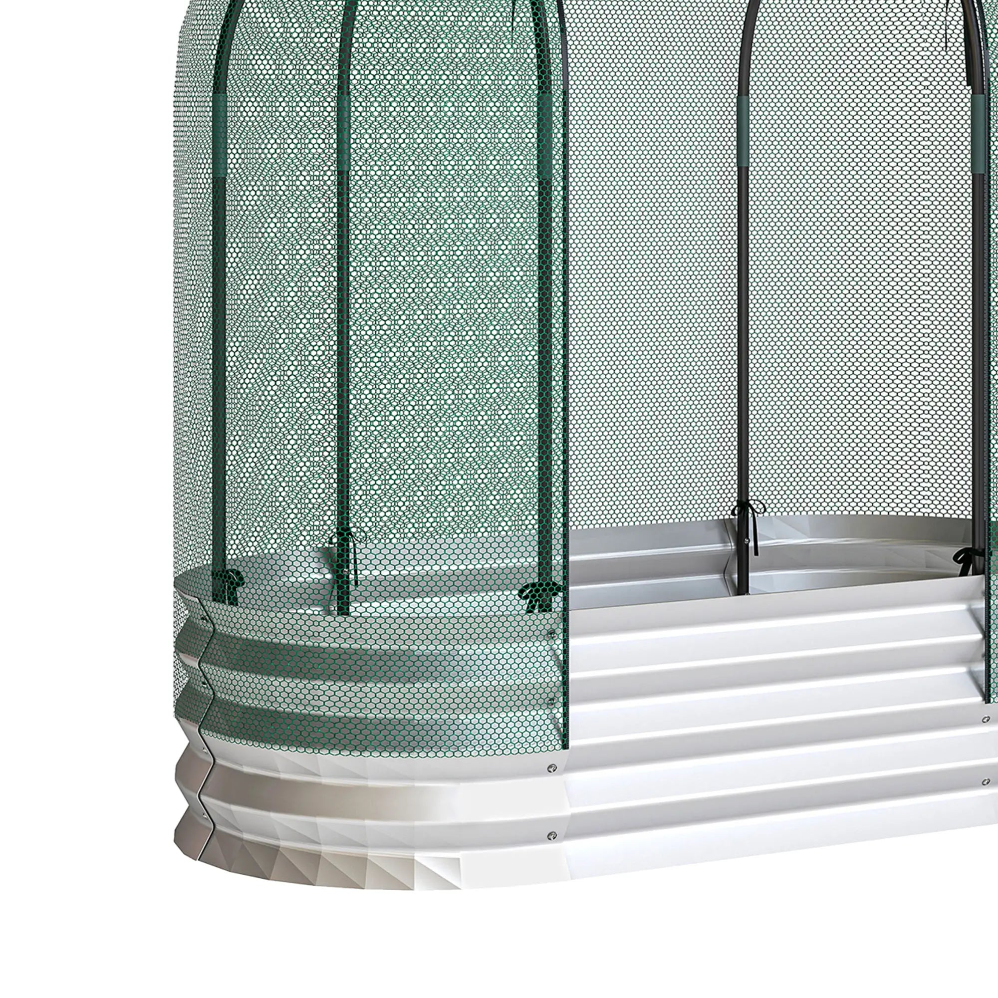 Galvanized Raised Garden Bed, Crop Cage Net Cover, Outdoor Planter Box Raised Garden Beds at Gallery Canada