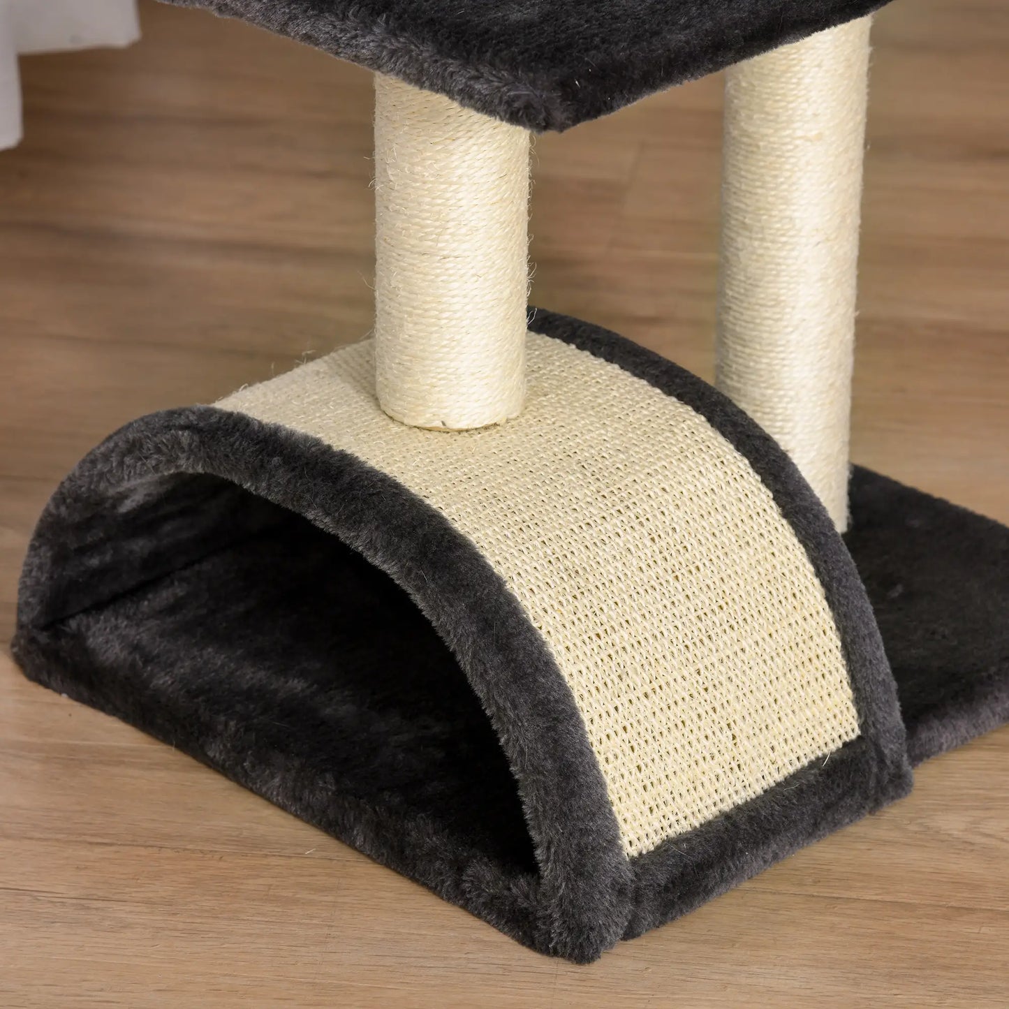28" Cat Tree with Scratching Post, Pad, Toy Ball, Grey Cat Towers at Gallery Canada