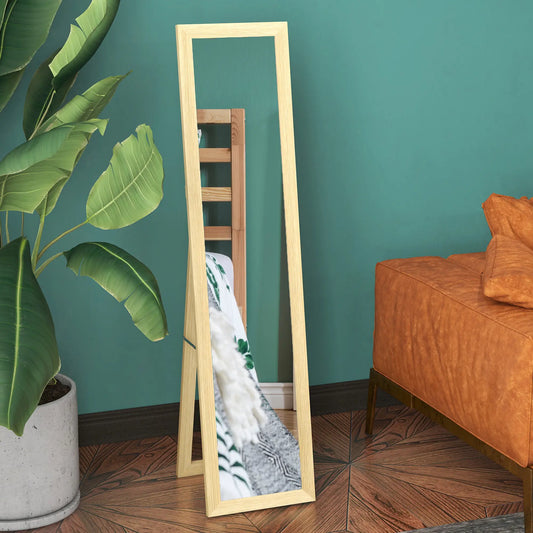 15" x 62" Full Length Mirror, Free Standing, Bedroom Living Room, Oak Full Length Mirrors Oak, Clear at Gallery Canada