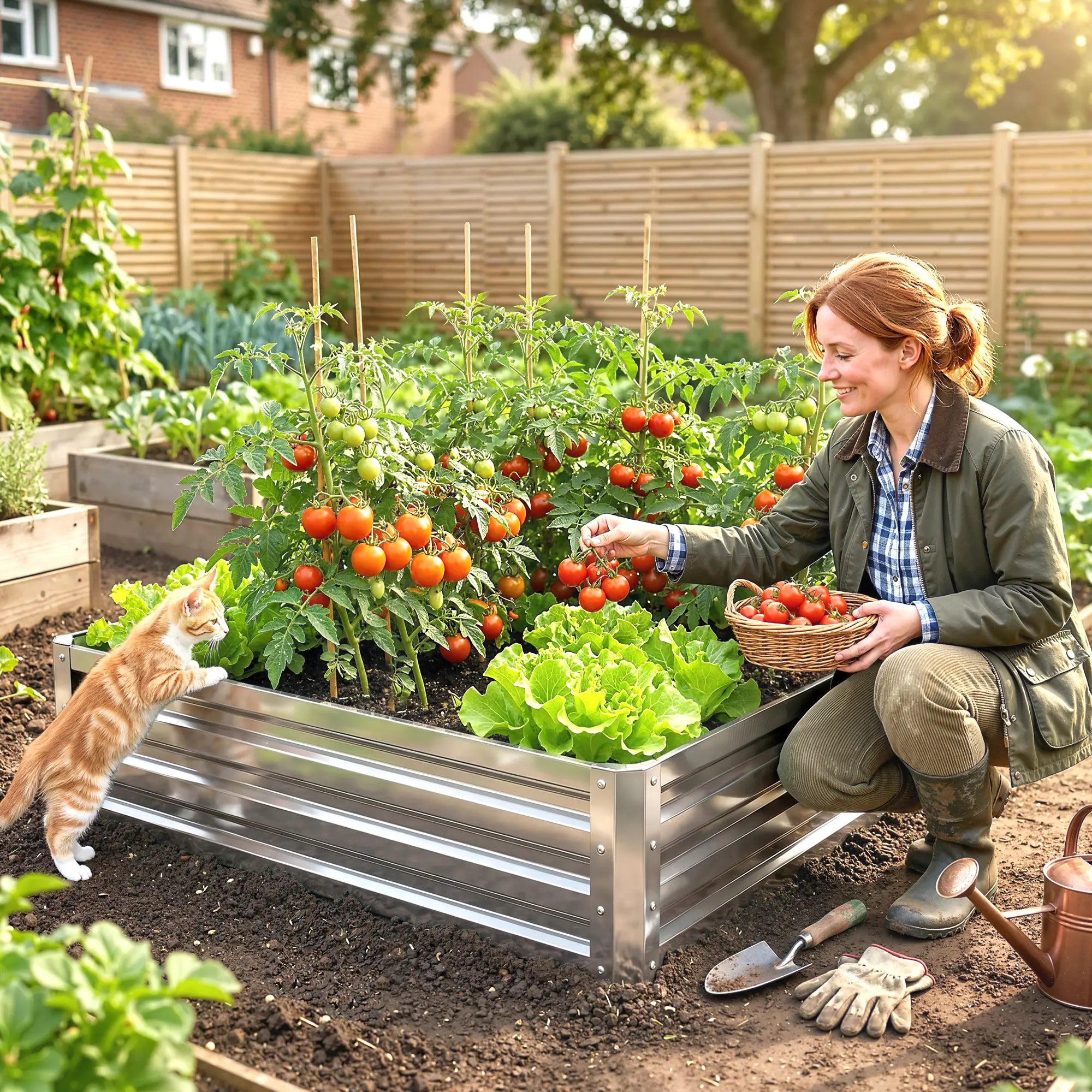 4' x 4' x 1' Galvanized Steel Raised Garden Bed, Vegetables, Flowers, Herbs, Silver Raised Garden Beds at Gallery Canada