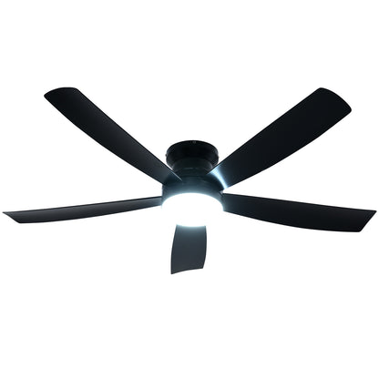 52 Inch Ceiling Fan With Lights, Remote Control, 6 Speeds, Black Ceiling Lights Black at Gallery Canada