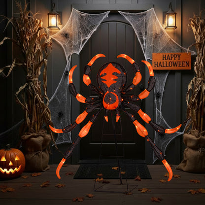 52 Inch Halloween Spider Decoration with 16 Flickering Warm White LEDs Halloween at Gallery Canada
