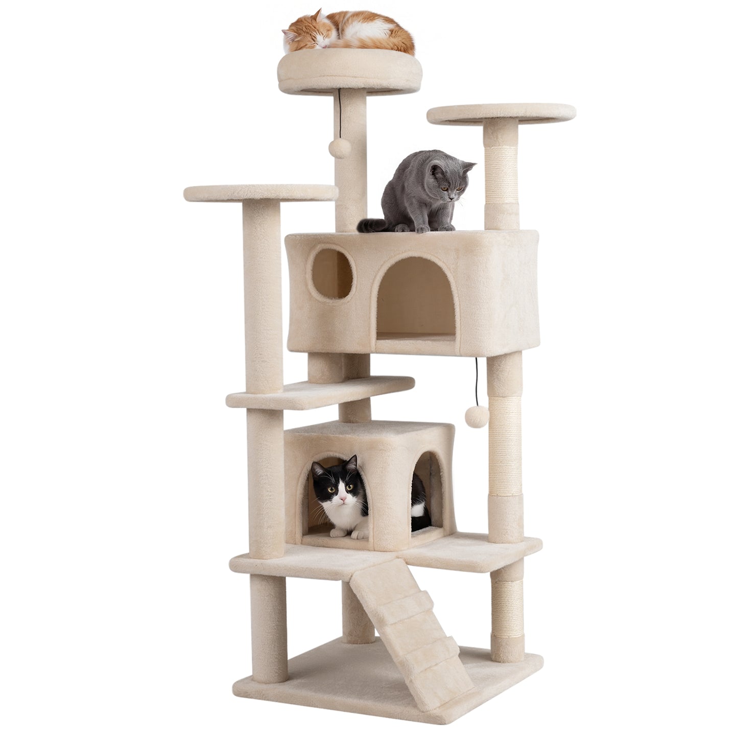 52 Inch Tall Cat Tree Tower, Indoor Cats, Beige Cat Trees Condos & Scratchers at Gallery Canada