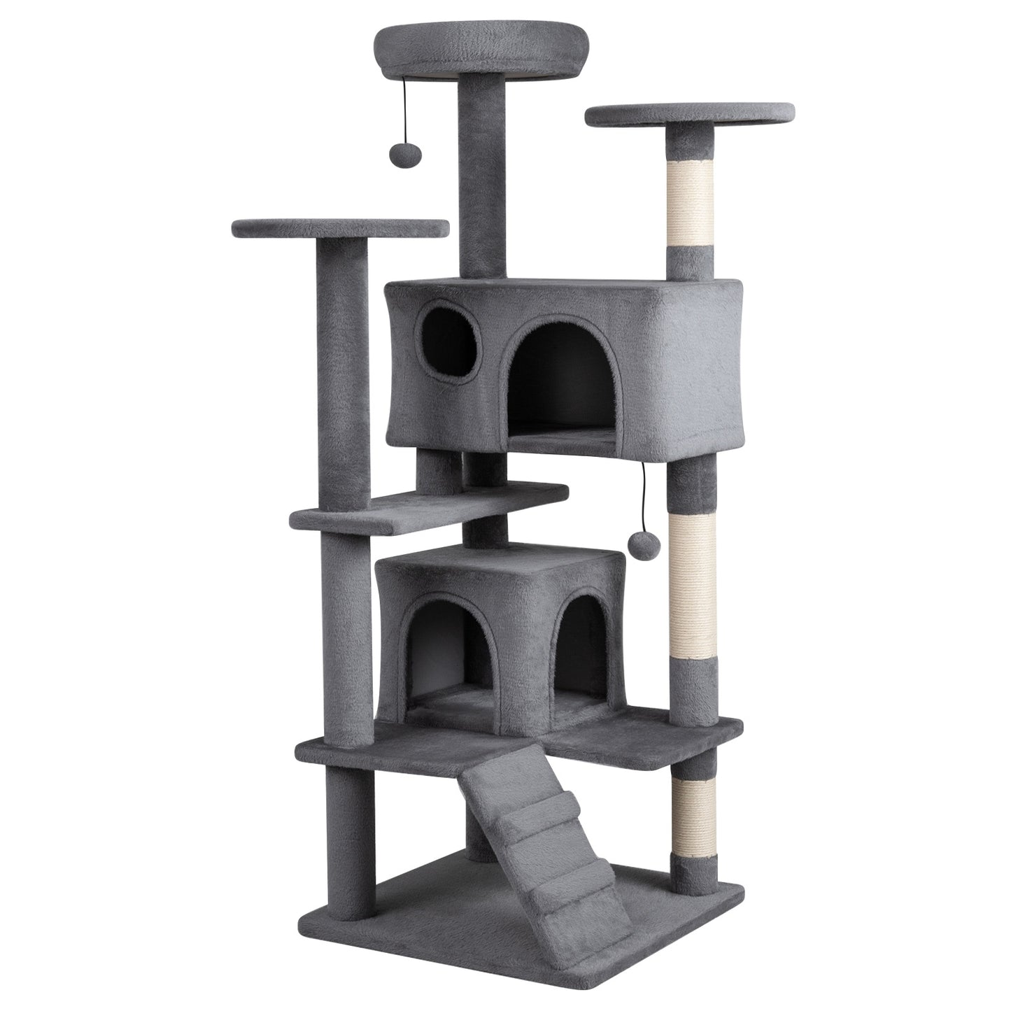 52 Inch Cat Tree Tower For Indoor Cats, Light Gray Cat Trees Condos & Scratchers at Gallery Canada