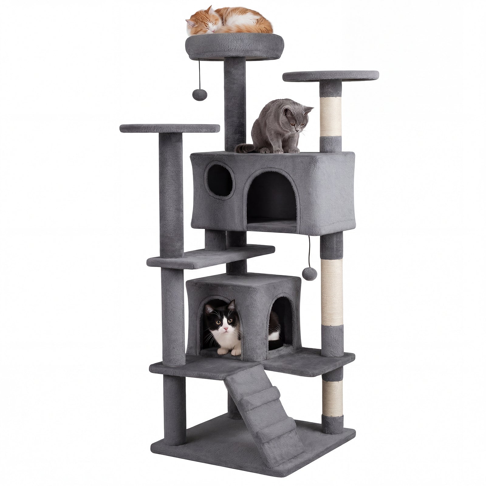 52 Inch Cat Tree Tower For Indoor Cats, Light Gray Cat Trees Condos & Scratchers at Gallery Canada