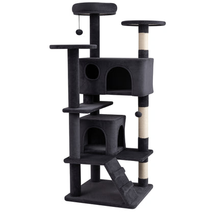 52 Inch Cat Tree Tower For Indoor Cats, Dark Gray Cat Trees Condos & Scratchers Dark Gray at Gallery Canada