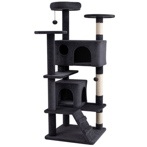 52 Inch Cat Tree Tower For Indoor Cats, Dark Gray