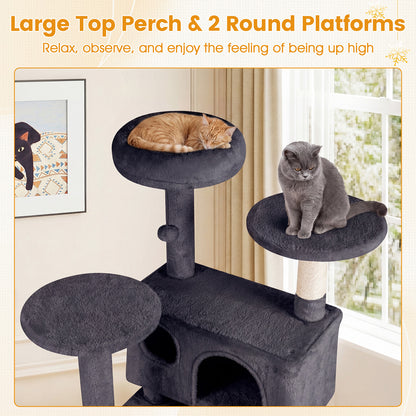 52 Inch Cat Tree Tower For Indoor Cats, Dark Gray Cat Trees Condos & Scratchers at Gallery Canada
