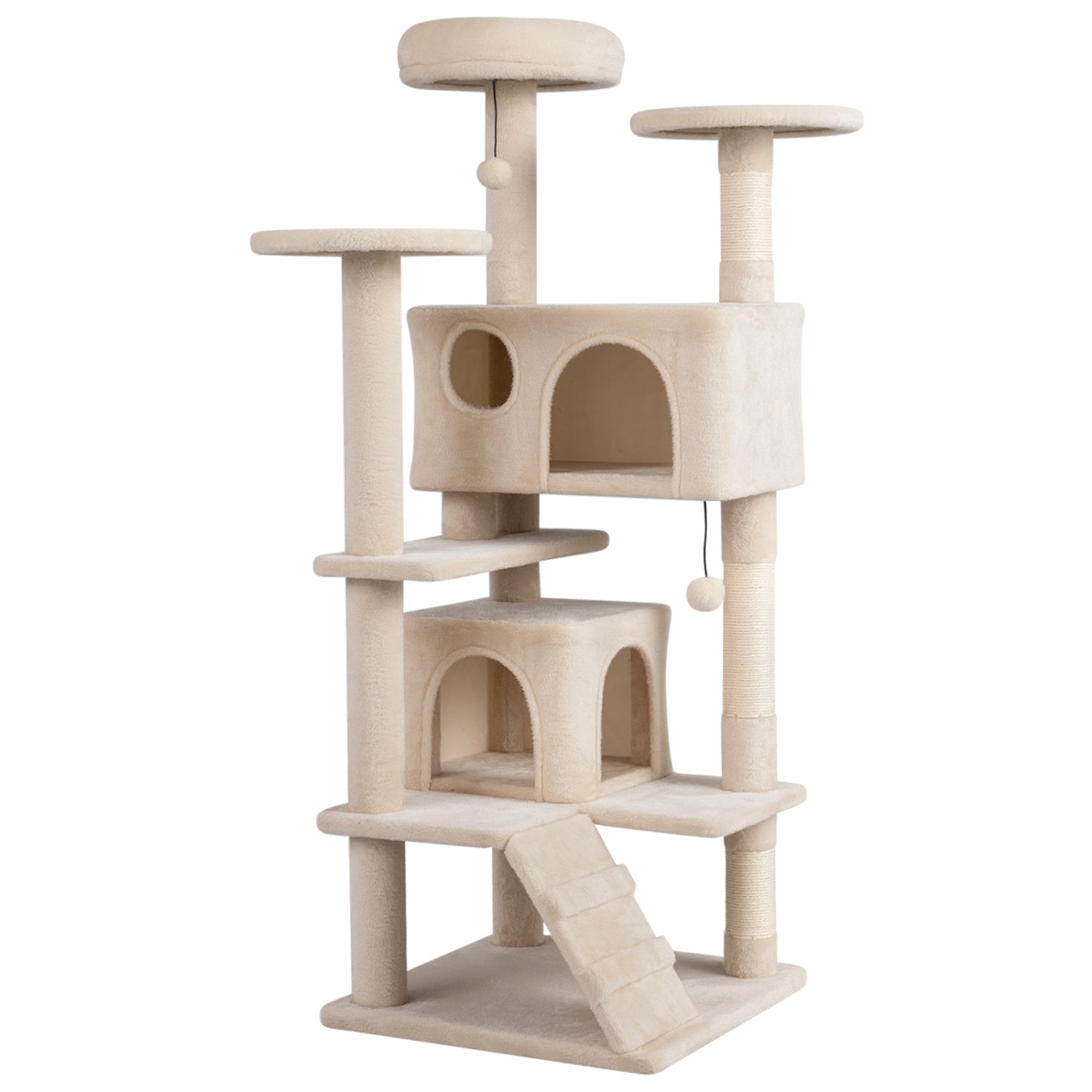 52 Inch Tall Cat Tree Tower, Indoor Cats, Beige Cat Trees Condos & Scratchers at Gallery Canada
