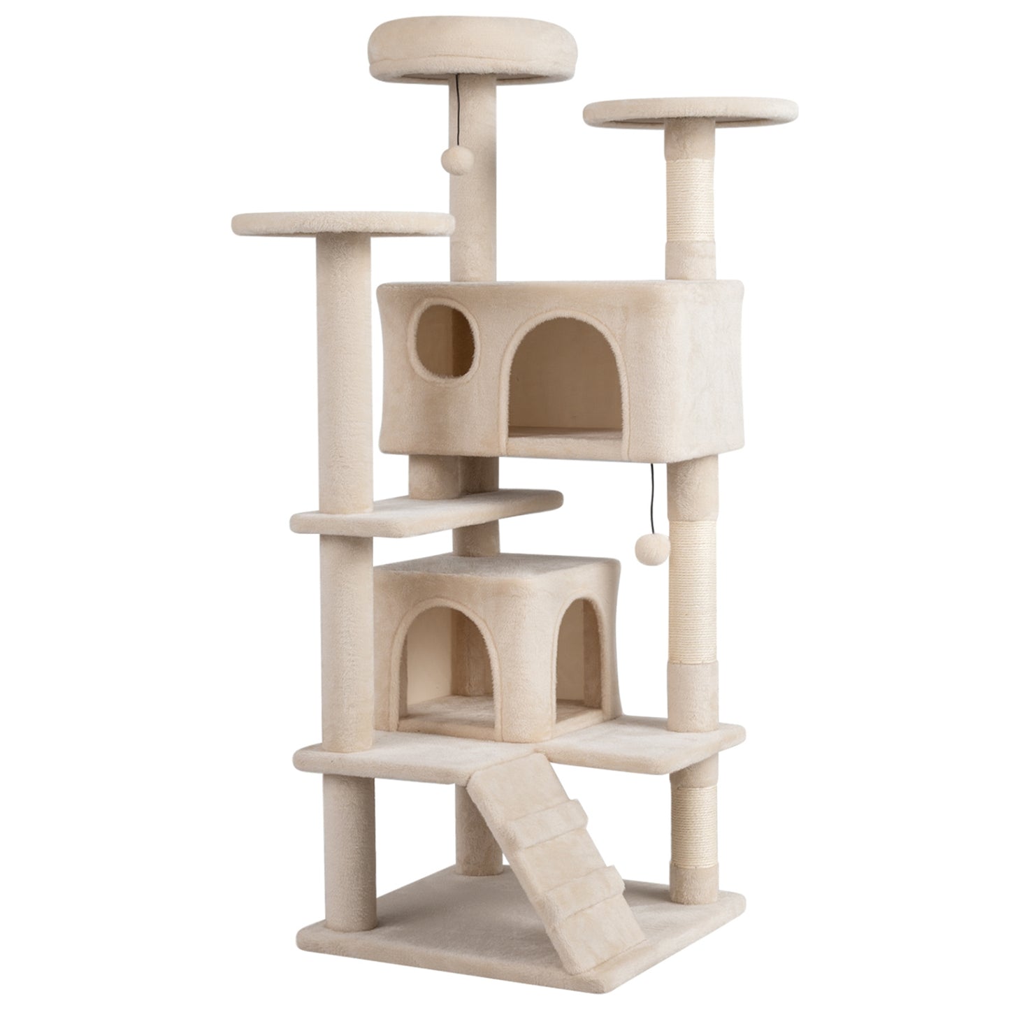 52 Inch Tall Cat Tree Tower, Indoor Cats, Beige Cat Trees Condos & Scratchers at Gallery Canada