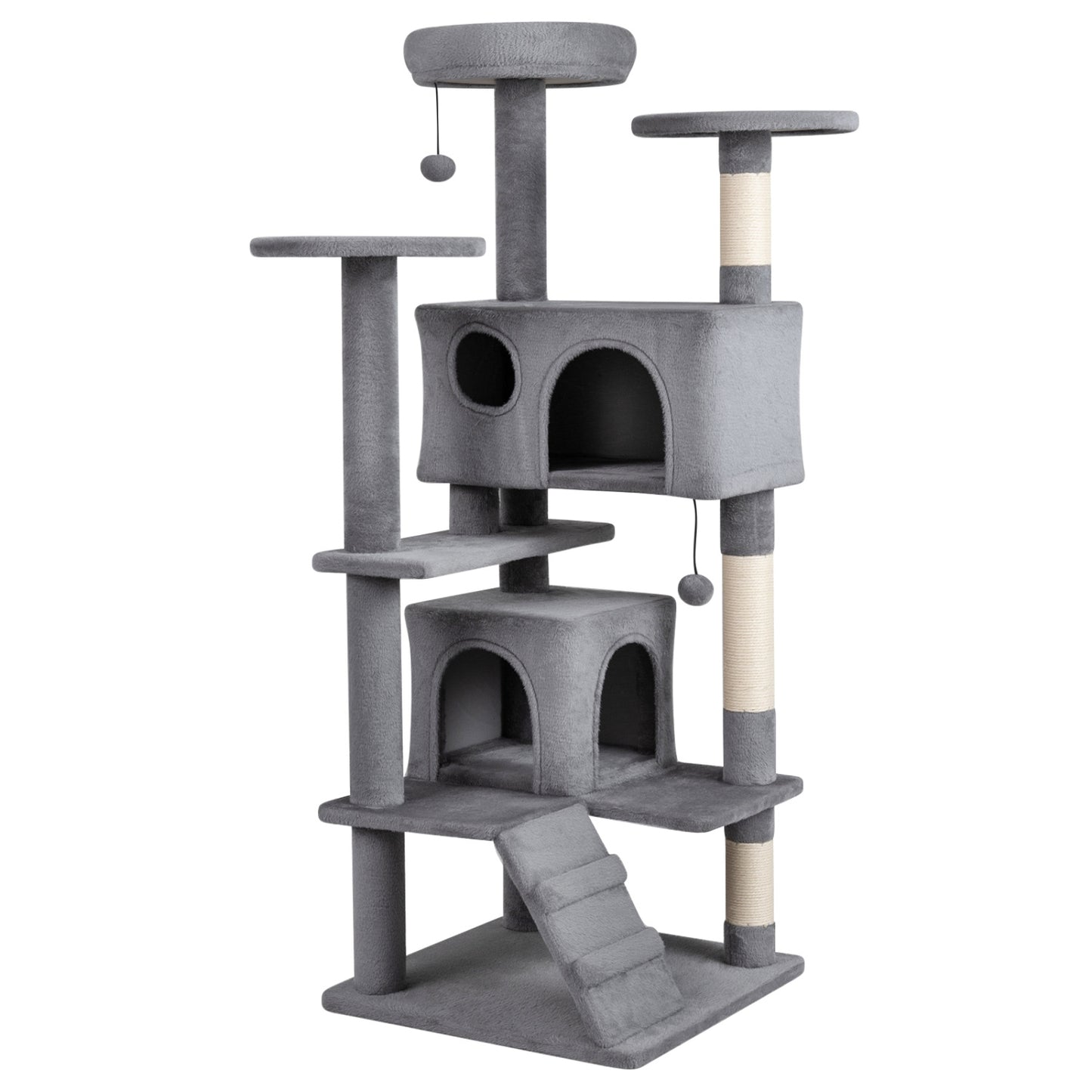 52 Inch Cat Tree Tower For Indoor Cats, Light Gray Cat Trees Condos & Scratchers at Gallery Canada