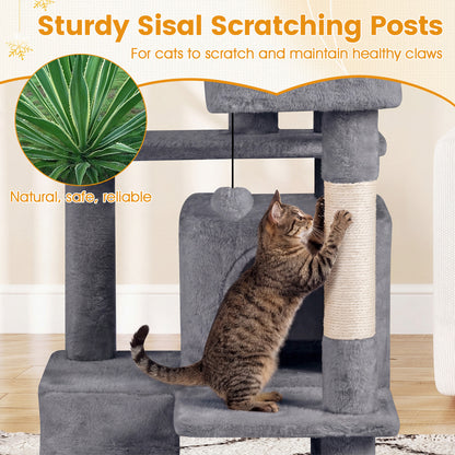 52 Inch Cat Tree Tower For Indoor Cats, Light Gray Cat Trees Condos & Scratchers at Gallery Canada