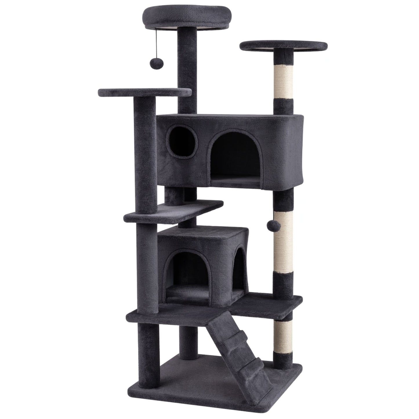 52 Inch Cat Tree Tower For Indoor Cats, Dark Gray Cat Trees Condos & Scratchers at Gallery Canada