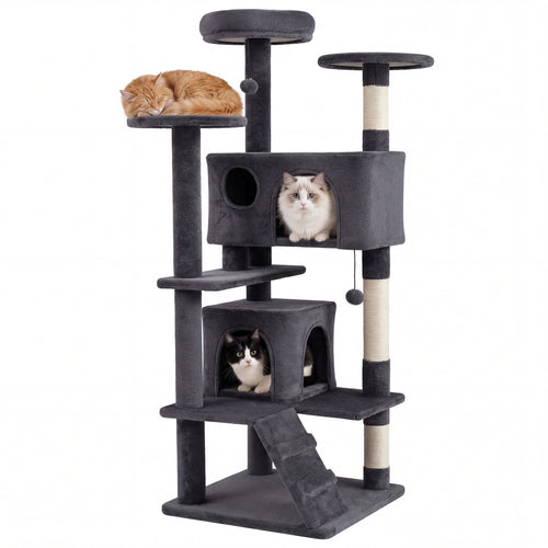 52 Inch Cat Tree Tower For Indoor Cats, Dark Gray