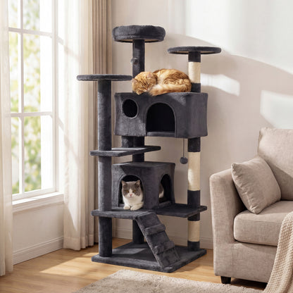 52 Inch Cat Tree Tower For Indoor Cats, Dark Gray Cat Trees Condos & Scratchers at Gallery Canada