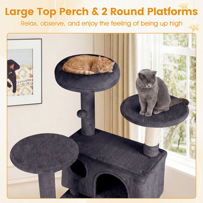 52 Inch Cat Tree Tower For Indoor Cats, Dark Gray Cat Trees Condos & Scratchers at Gallery Canada