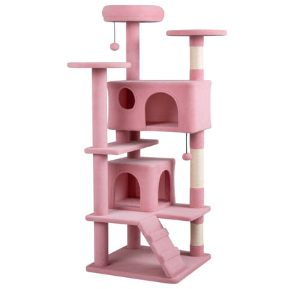52 Inch Cat Tree Tower For Indoor Cats, Pink Cat Trees Condos & Scratchers at Gallery Canada