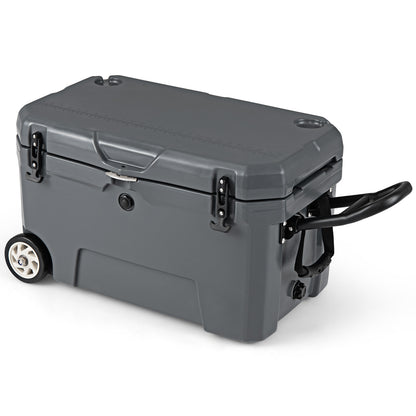 52 Quart Portable Hard Cooler with 6-Day Ice Retention and Wheels, Gray Coolers at Gallery Canada