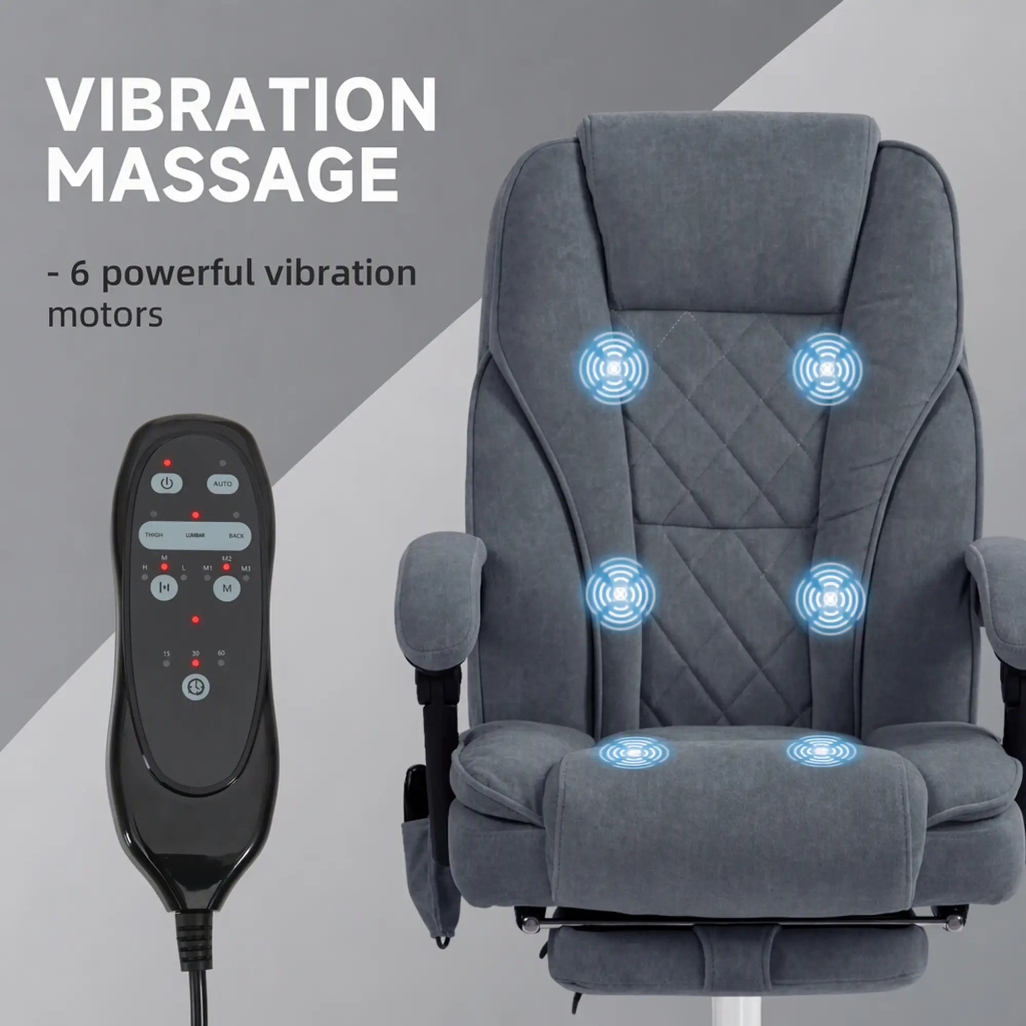 Massage Office Chair, Reclining Computer Chair, Adjustable Height, Footrest, Dark Grey Massage Chairs at Gallery Canada