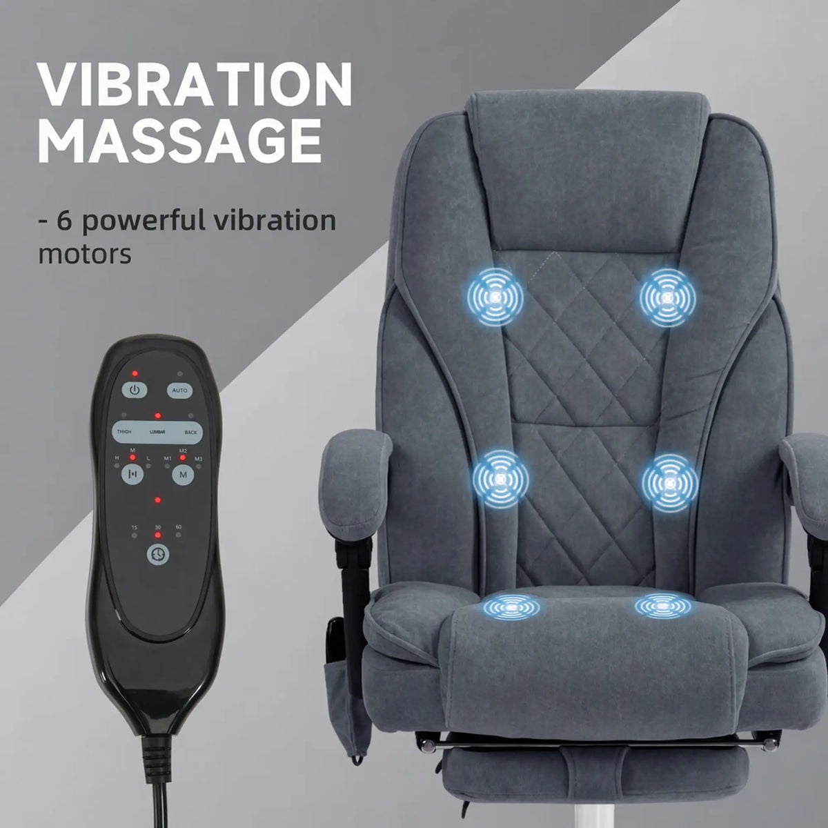 Massage Office Chair, Reclining Computer Chair, Adjustable Height, Footrest, Dark Grey Massage Chairs at Gallery Canada