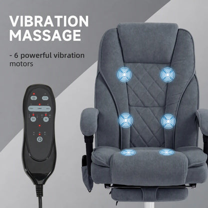 Massage Office Chair, Reclining Computer Chair, Adjustable Height, Footrest, Dark Grey Massage Chairs at Gallery Canada