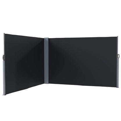 Retractable Double Side Awning, 79"x236", UV Resistant, Waterproof, Black Retractable Side Awning at Gallery Canada