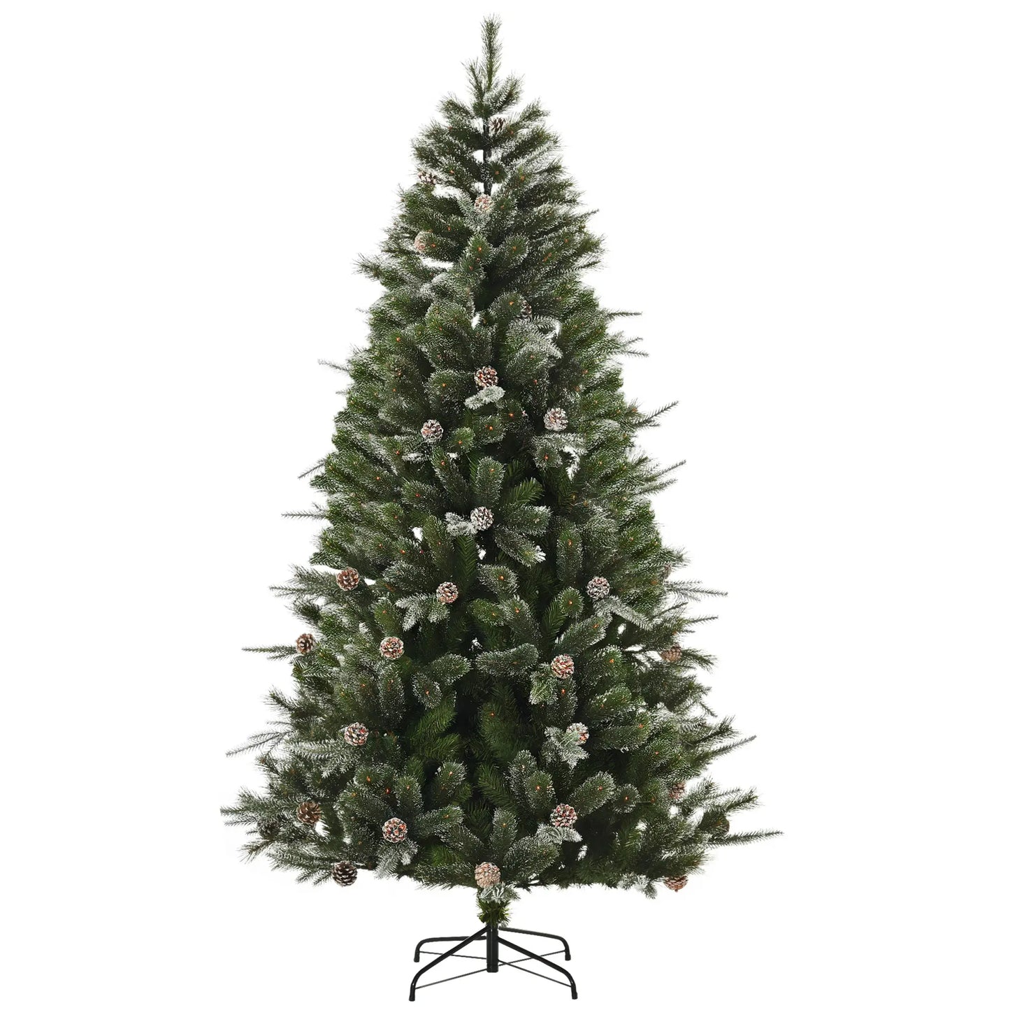 7FT Artificial Christmas Snow Pine Tree, Pinecone, Green Artificial Christmas Trees Green at Gallery Canada