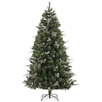 7FT Artificial Christmas Snow Pine Tree, Pinecone, Green Artificial Christmas Trees Green at Gallery Canada