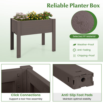 53L Raised Bed Grow Box, Self-Watering Planter, Water Level Monitor, Coffee Raised Garden Beds at Gallery Canada