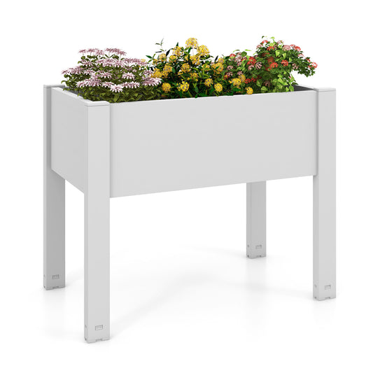 53L Raised Bed Grow Box, Self-Watering Planter Stand, Water Level Monitor, White Raised Garden Beds White at Gallery Canada