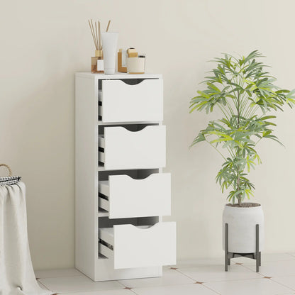 4-Drawer Bathroom Cabinet, Freestanding Narrow Storage, White Bathroom Cabinets at Gallery Canada