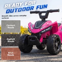 6V Kids ATV, 4 Wheels Quad, Button Control, Rose Red