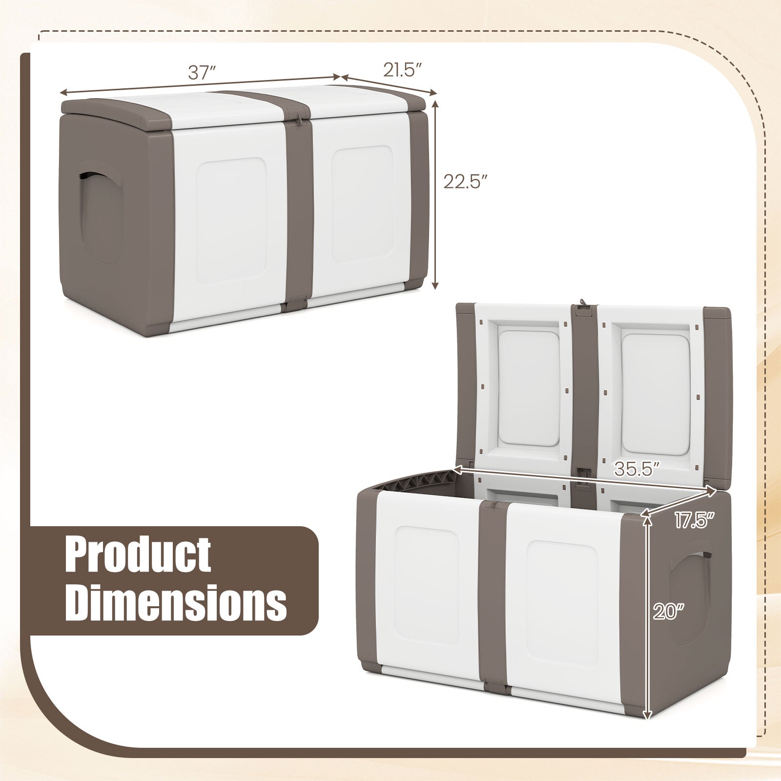 53 Gallon Patio Container, Lockable Lid, Beige Garden Tools at Gallery Canada