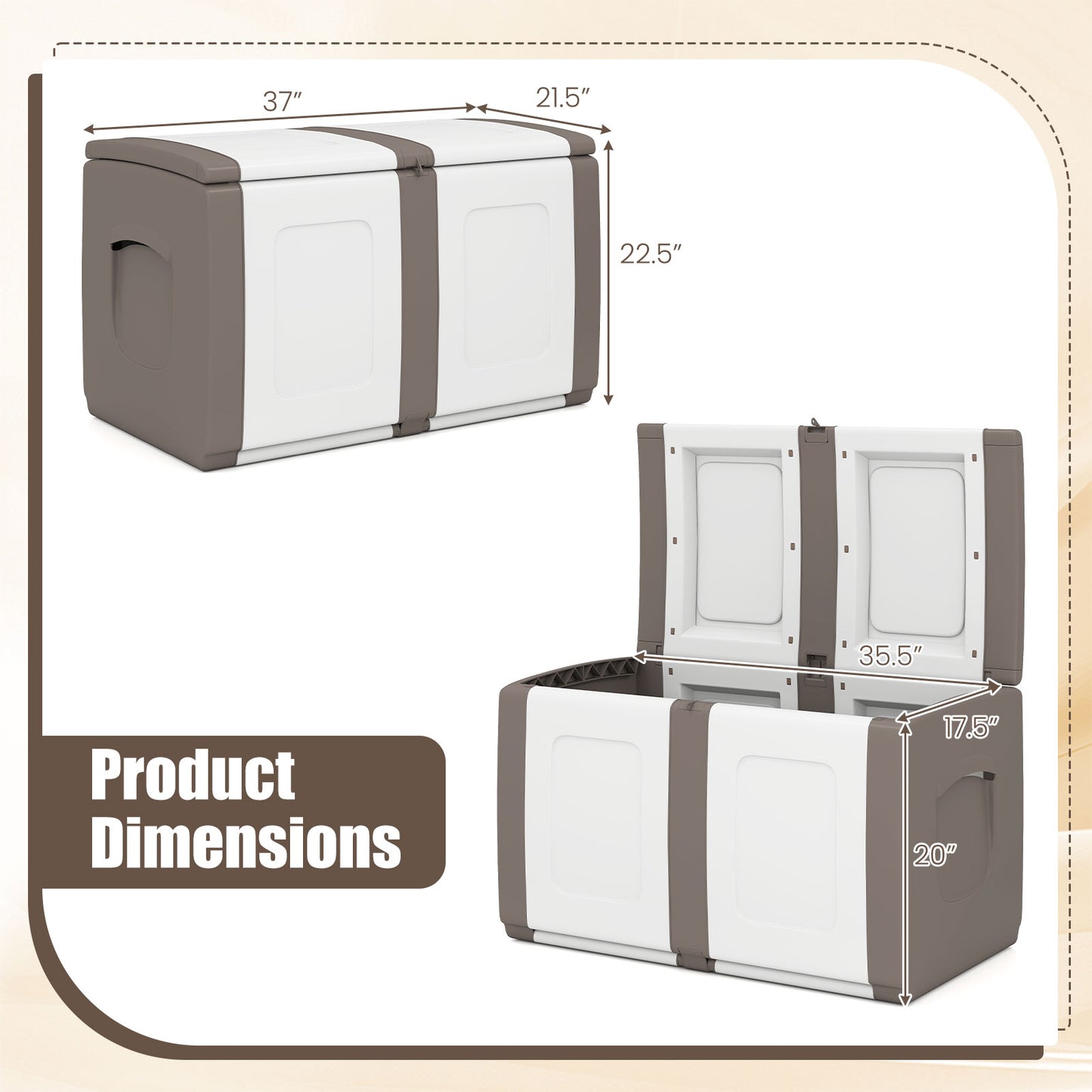 53 Gallon Patio Container, Lockable Lid, Beige Garden Tools at Gallery Canada
